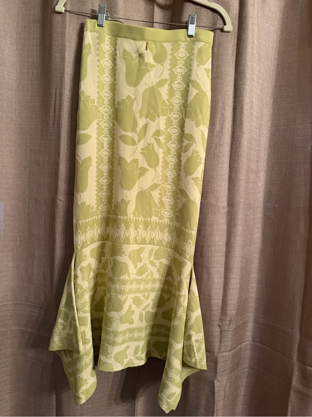Misa Los Angeles Floral Jacquard Midi Skirt in Light Green size XS - Picture 5 of 8